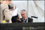 Huw Edwards shortly before a broadcast, College Green.