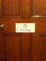 Sign for Nick Clegg's room at the final Prime Ministerial Debate at the University of Birmingham