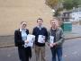 Caroline Kerswell conservative  council candidate in Mile end east delivering leaflets with Cllr Tim Archer Parliamentary Candidate for Poplar and Limehouse
