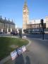 Protestors outside the Houses of Parliament. 