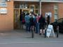 Queue outside a polling station in Emerson Valley in Milton Keynes. Mark Lancaster won the seat. 6th May 2010.