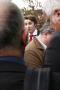 Kenny Young, Labour Press Officer, briefs journalists outside Gillian Duffy's house in Rochdale. 28th April 2010.