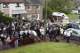 The media scrum surrounding Gordon Brown as he leaves Gillian Duffy's house in Rochdale after making a personal apology to her. 28th April.