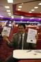 Labour PPC Stephen Twigg holds his £100 cash prize after winning a full house at bingo. Stephen had attended the Mecca Bingo hall on East Prescot Road, Liverpool to sign The Bingo Bond (which Stephen can be seen holding) - a campaign to reduce the rate of tax on bingo, which is higher than other gaming sectors (including online bingo). 