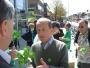 Chris Goodall, Green Party parliamentary candidate for Oxford West and Abingdon, talking to a voter at a stall in Summertown.