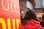 Eddie Izzard campaigning in Fallowfield, Withington, in support of the Labour PPC Lucy Powell.