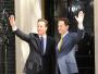 Prime Minister, David Cameron (Conservative Party) and Nick Clegg, Deputy Prime Minister (Liberal Democrat), wave to the media outside 10 Downing Street, 12 May 2010, Crown copyright 