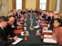 The Cabinet room prepared for the first coalition Cabinet meeting on 13 May 2010, Crown copyright. 