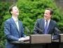 Prime Minister David Cameron and Deputy Prime Minister Nick Clegg during their first joint press conference, 12 May 2010, Crown copyright 