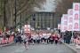 David Cameron joins in on the Sport Mile run with Sport Relief. He is pictured just starting out with the Houses of Parliament behind, 21 March 2010