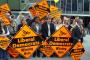 Liberal Democrat supporters wait for Nick Clegg during a visit to Sheffield, his home constituency, during the World Snooker Championships at the Crucible Theatre. 30th April 2010.