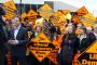 Nick Clegg addresses Liberal Democrat supporters during a visit to Sheffield, his home constituency, during the World Snooker Championships at the Crucible Theatre. 30th April 2010.