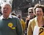 Paddy Ashdown the Former Leader of the Lib Dems with Annette Brooke MP of Mid Dorset and North Poole, canvassing for the General Election.