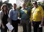 Paddy Ashdown the Former Leader of the Lib Dems having a quick snap shot before finishing his canvassing with Annette Brooke MP at Springdale Road Dorset.