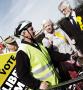 The Lib Dems were waiting to meet Chris Huhne and Annette Brooke at Wareham train station where by a cyclist was waiting to walk over the town's level crossing.