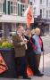 Lib Dem supporters take a break from the proceedings in Aberystwyth.