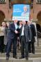 On the steps of Dudley Council House, William Hague MP supports the Conservative arty candidate and local Councillors. Photograph by Paul C Wynn.