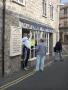 Canvassing at the chip shop - Lyme Regis. Not getting a lot of interest from the proprietor.