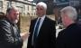 Bernard King, Left, Principal of Abertay University Dundee meeting Alistair Darling with standing Labour candidate for Dundee west, Jim McGovern.16th April