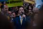 Nick Clegg speaks to supporters in Barkers Pool, Sheffield the evening before the election.