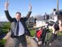 Ian Paisley Jnr posing for a local press photographer. Paisley was campaigning for the DUP in North Antrim, a seat where his father (Ian Paisley Snr) had recently stood down as MP. 3rd May 2010.