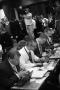 Journalists file stories in the Spin Room after the final Leader's Debate. Birmingham University, 29th April 2010.