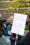 Hung Parliament - A protestor holds a sign, which reads "Seriously, what's going on?? This is NOT the parliament we voted for. I am very, very angry." There was a media circus around the back streets of Westminster on Saturday 8th May. The Lib Dems were holding meetings in Transport House and going backwards and forwards to their head office in Cowley Street.