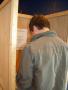 Dan, first time voter - decision time, Thomas Lord Audley School polling station.