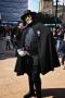 "Old Holborn", an Independent candidate for Cambridge, dressed in the guise of Guy Fawkes, campaigning on Cambridge Market. Saturday May 1st.