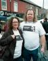 Couple wearing "Step Outside Posh Boy" T-Shirts, Sharrowvale Market Day, Sheffield. 18/04/2010. 