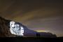 The 3 faces of the leading parties candidate's are projected onto The White Cliffs of Dover.  Gordon Brown, David Cameron and Nick Clegg we're styled to look like the image of Mount Rushmore ahead of the 2nd Political Debate. 
