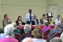 New Tory PPC makes the first speech at hustings meeting 1st May in Oxted Community Hall for East Surrey constituency.  